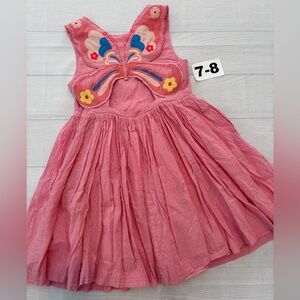 Mini Boden Pink Dress with Butterfly Accents